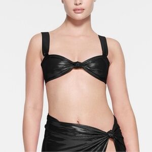 Liquid Shine Swim Knotted Bandeau Bikini Top